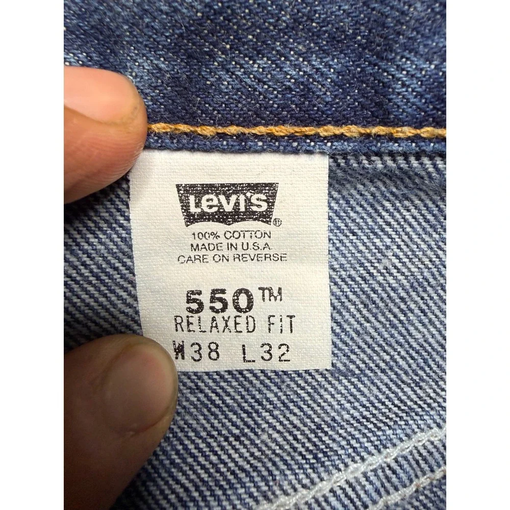 Levi's 550 Jeans Mens 38x32 Blue Relaxed Fit Tapered Leg Vintage 90s Made in USA